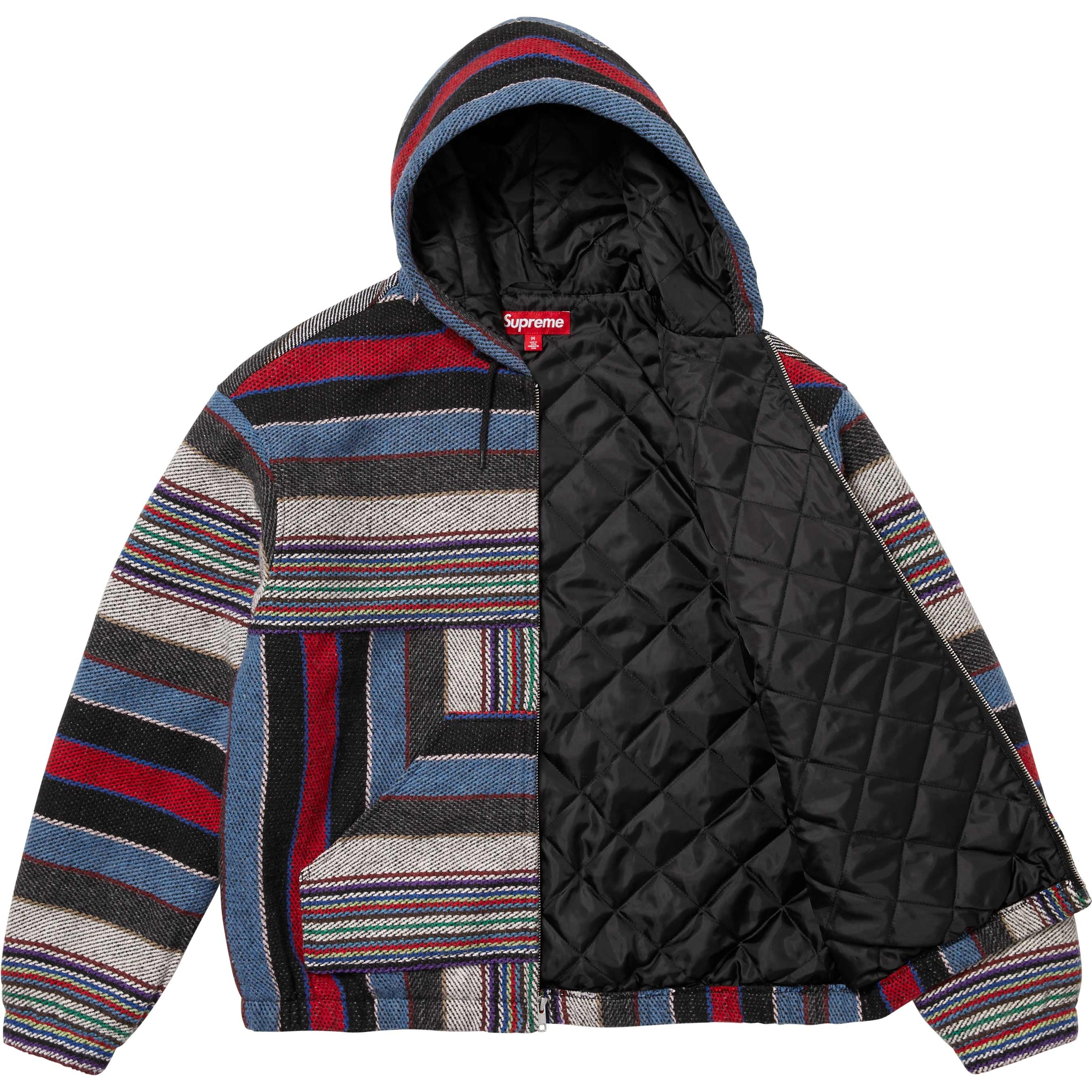 Woven Stripe Hooded Jacket view 5